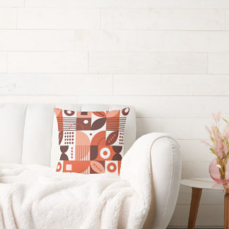 Brown Abstract geometric art pattern  Cushion