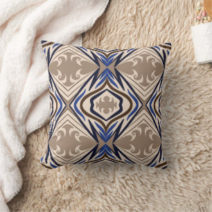 brown abstract oriental cushion