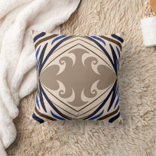 brown abstract oriental cushion