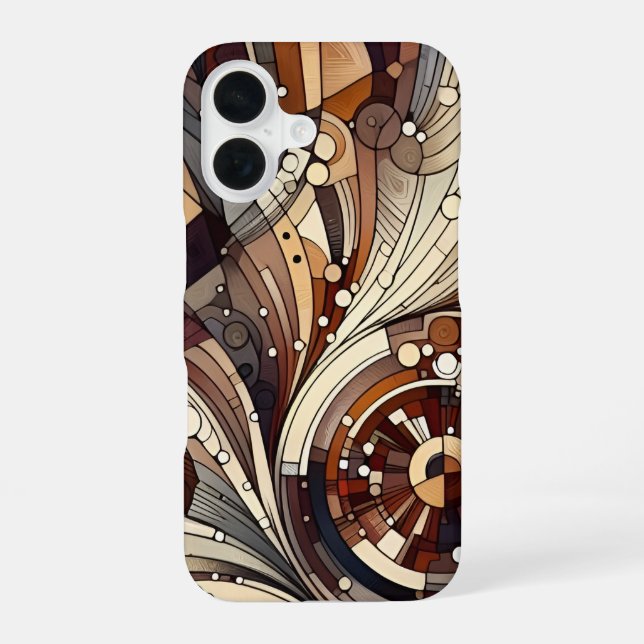 Brown Abstract Pattern iPhone Case Slim (Back)