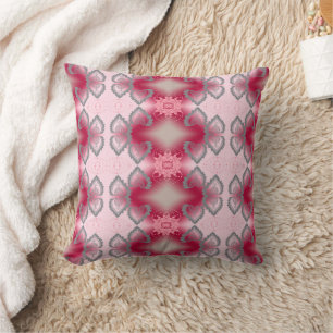 Brown abstract pink cushion