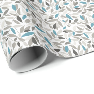 Brown abstract vine of leaves wrapping paper