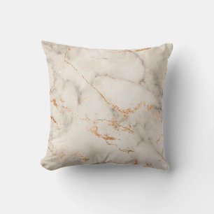 Brown Accents and White Abstract Pattern Cushion