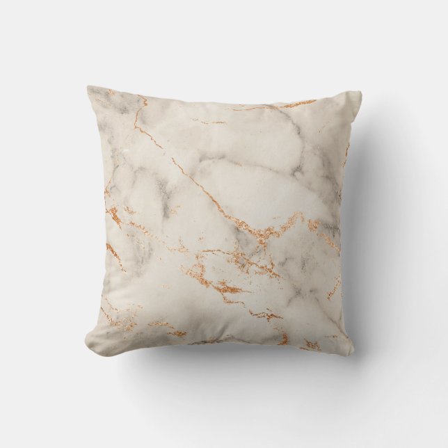 Brown Accents and White Abstract Pattern Cushion (Front)