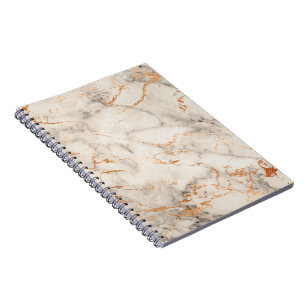 Brown Accents and White Abstract Pattern Notebook