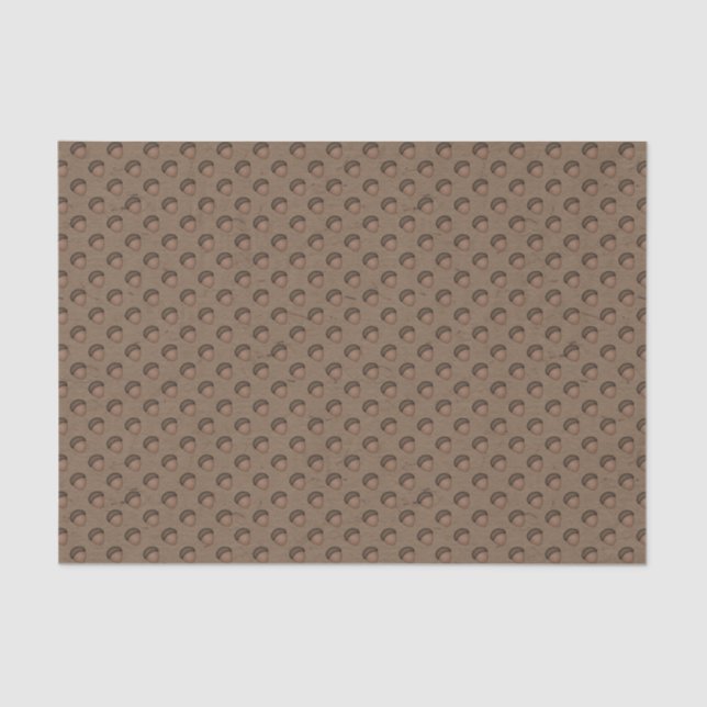 Brown Acorn Patterned Tissue Paper (Front)
