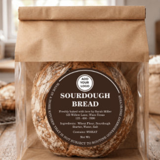 Brown Add Logo Cottage Law Sourdough Bread Label