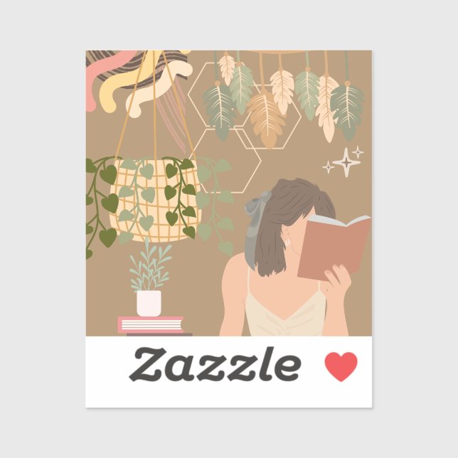 Brown Aesthetic Woman Reading Book (Sheet)