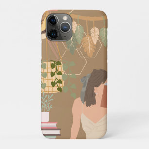 Brown Aesthetic Woman Reading Book Case-Mate iPhone Case