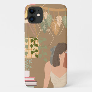 Brown Aesthetic Woman Reading Book Case-Mate iPhone Case