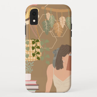 Brown Aesthetic Woman Reading Book Case-Mate iPhone Case