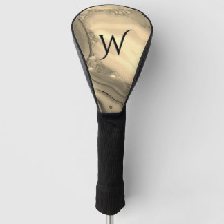 Brown Agate Initial Golf Head Cover