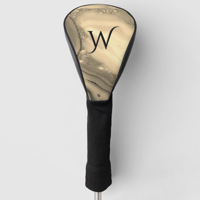 Brown Agate Initial Golf Head Cover (Front)