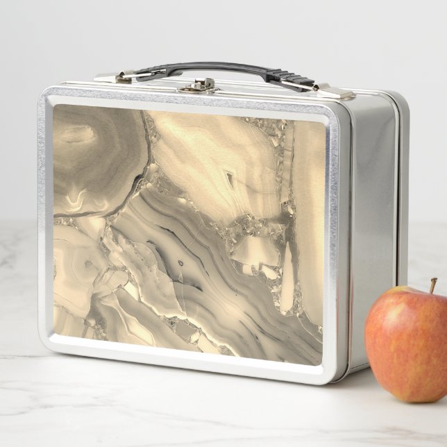 Brown Agate Metal Lunch Box (In Situ)