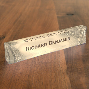 Brown Agate Nameplate