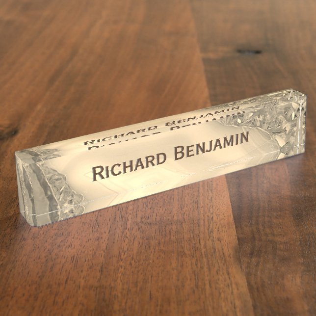 Brown Agate Nameplate (Side)