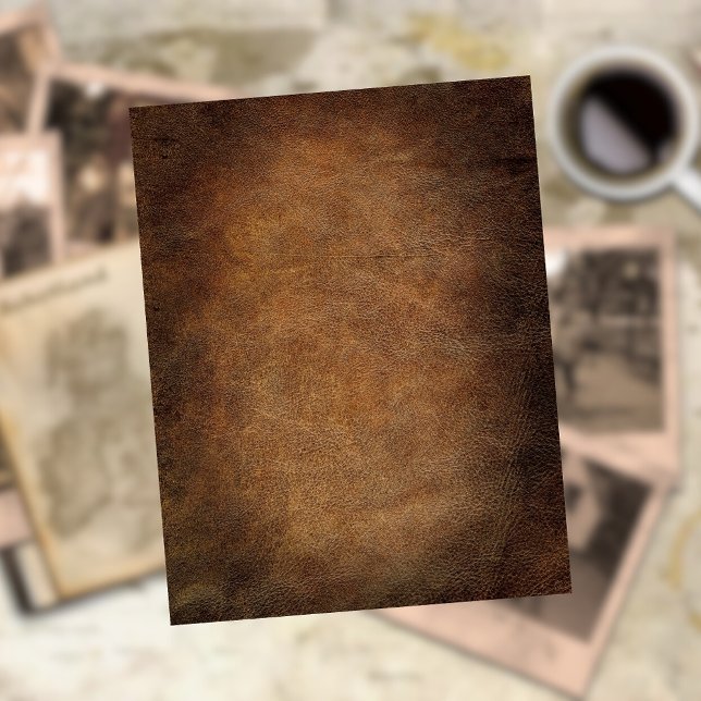 Brown Aged Rustic Faux Leather Scrapbook Cardstock (Creator Uploaded)