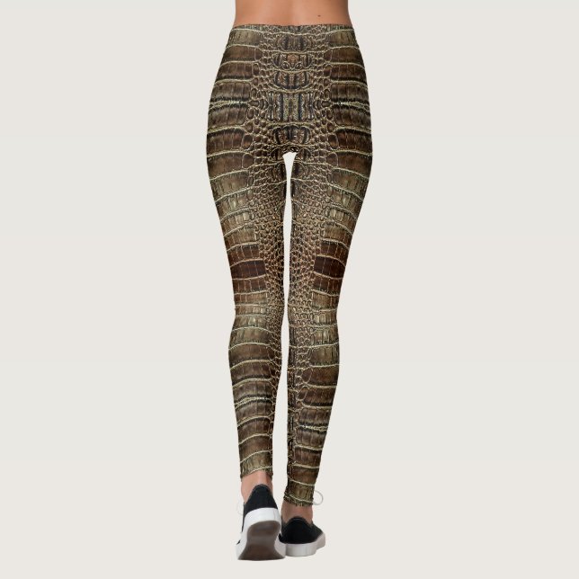 Brown Alligator Leather  Leggings (Back)