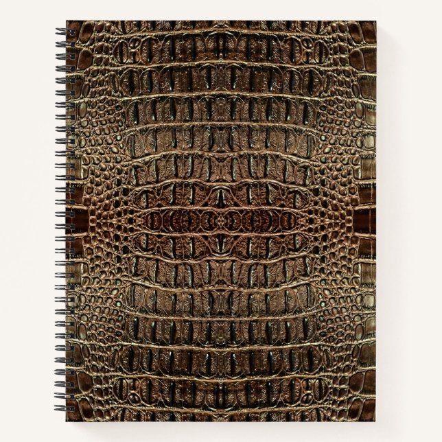 Brown Alligator Leather  Notebook (Front)