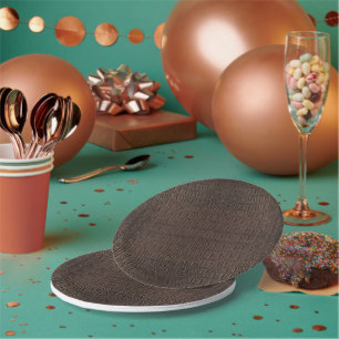 Brown Alligator Skin Print Paper Plate