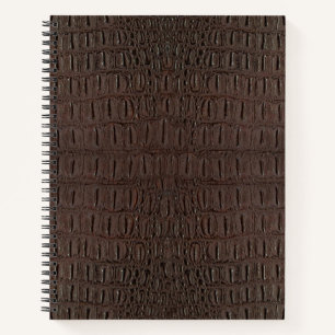 Brown Alligator Skin Print Spiral Notebook