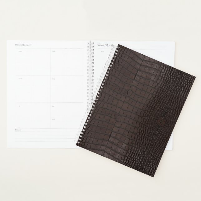 Brown Alligator Texture Print Planner (Display)