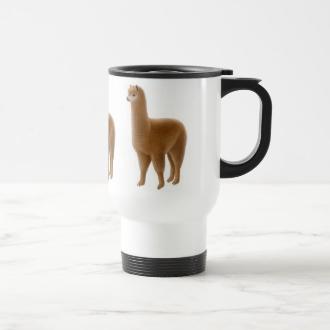 Brown Alpaca Travel Mug (Right)