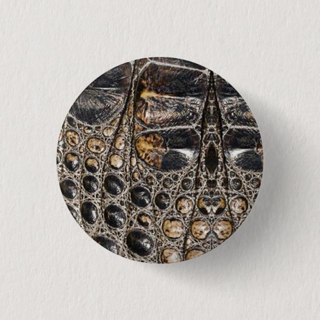 Brown American Alligator Skin Texture 3 Cm Round Badge (Front)