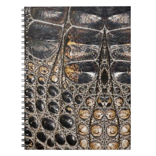 Brown American Alligator Skin Texture Notebook (Front)