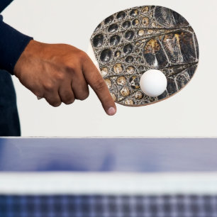 Brown American Alligator Skin Texture Ping Pong Paddle