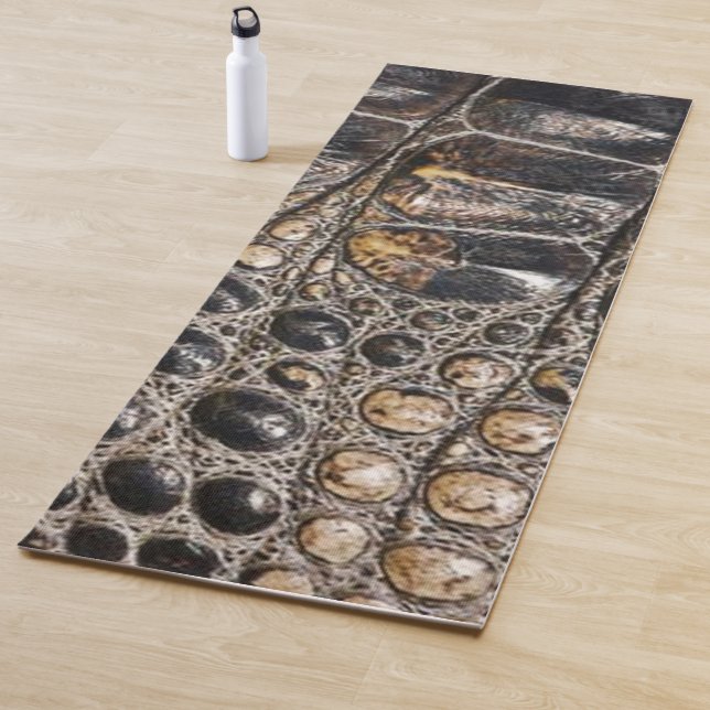 Brown American Alligator Skin Texture Yoga Mat (In Situ)