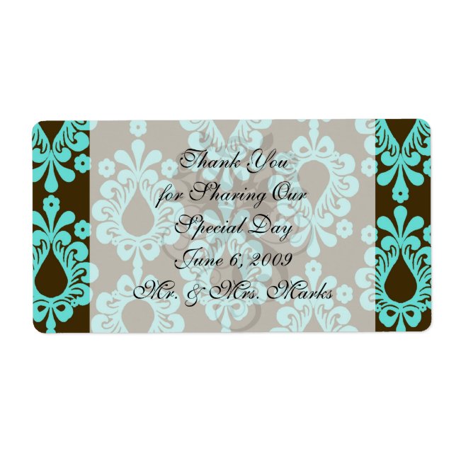 brown and aqua damask (Front)