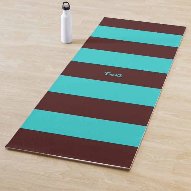 Brown and Aqua Stripes  Yoga Mat (In Situ)