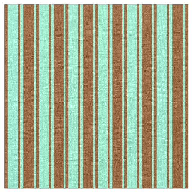Brown and Aquamarine Coloured Pattern Fabric (Close Up)