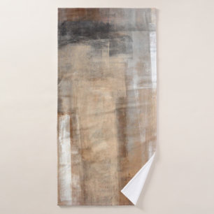 Brown and Beige Abstract Art Paintingabstract,pain Bath Towel