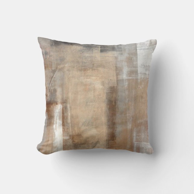 Brown and Beige Abstract Art Paintingabstract,pain Cushion (Front)