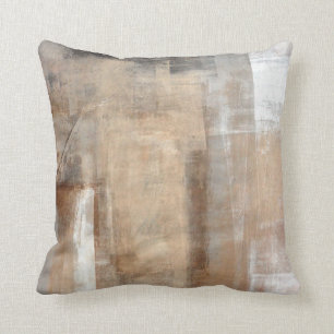 Brown and Beige Abstract Art Paintingabstract,pain Cushion