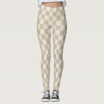 Brown and Beige Chequerboard Leggings<br><div class="desc">Brown and Beige Chequerboard</div>