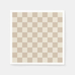 Brown and Beige Chequerboard Napkin