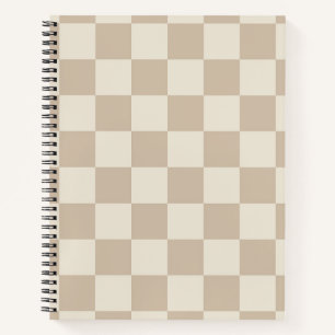 Brown and Beige Chequerboard Notebook