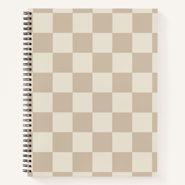 Brown and Beige Chequerboard Notebook (Front)