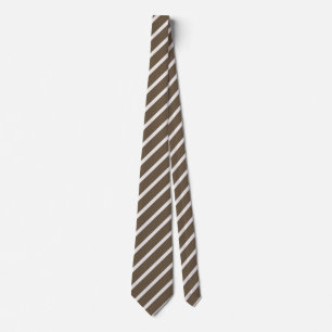 Brown and Beige Diagonal Stripe Pattern Tie