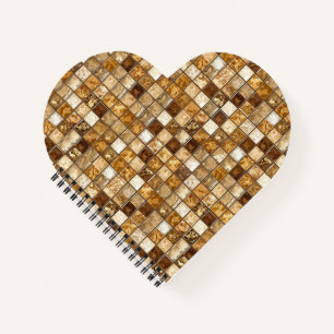 Brown and Beige Mosaic Tile Wall Notebook