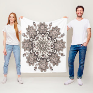 Brown and beige polar liner fleece blanket