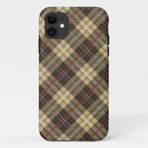 Brown and beige tartan plaid pattern Case-Mate iPhone case