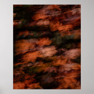BROWN AND BLACK ABSTRACT PAINTING COLORFUL BLURRED POSTER