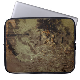 Brown and black abstract painting laptop sleeve