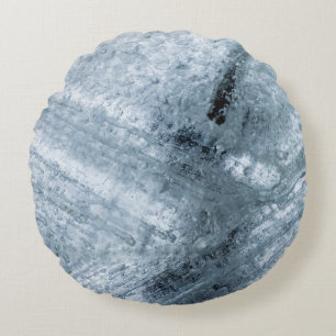 Brown and black abstract painting round cushion