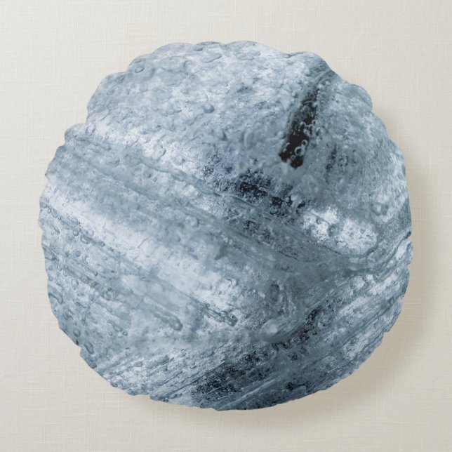 Brown and black abstract painting round cushion (Front)