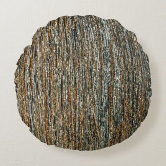 Brown and black abstract painting round cushion